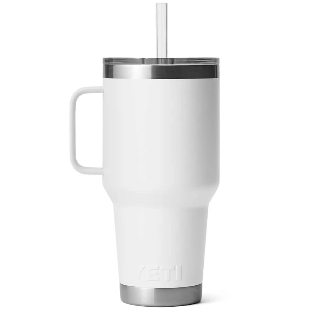 21071501812 TERMO RAMBLER 35oz STRAW MUG BLANCO MARCA YETI