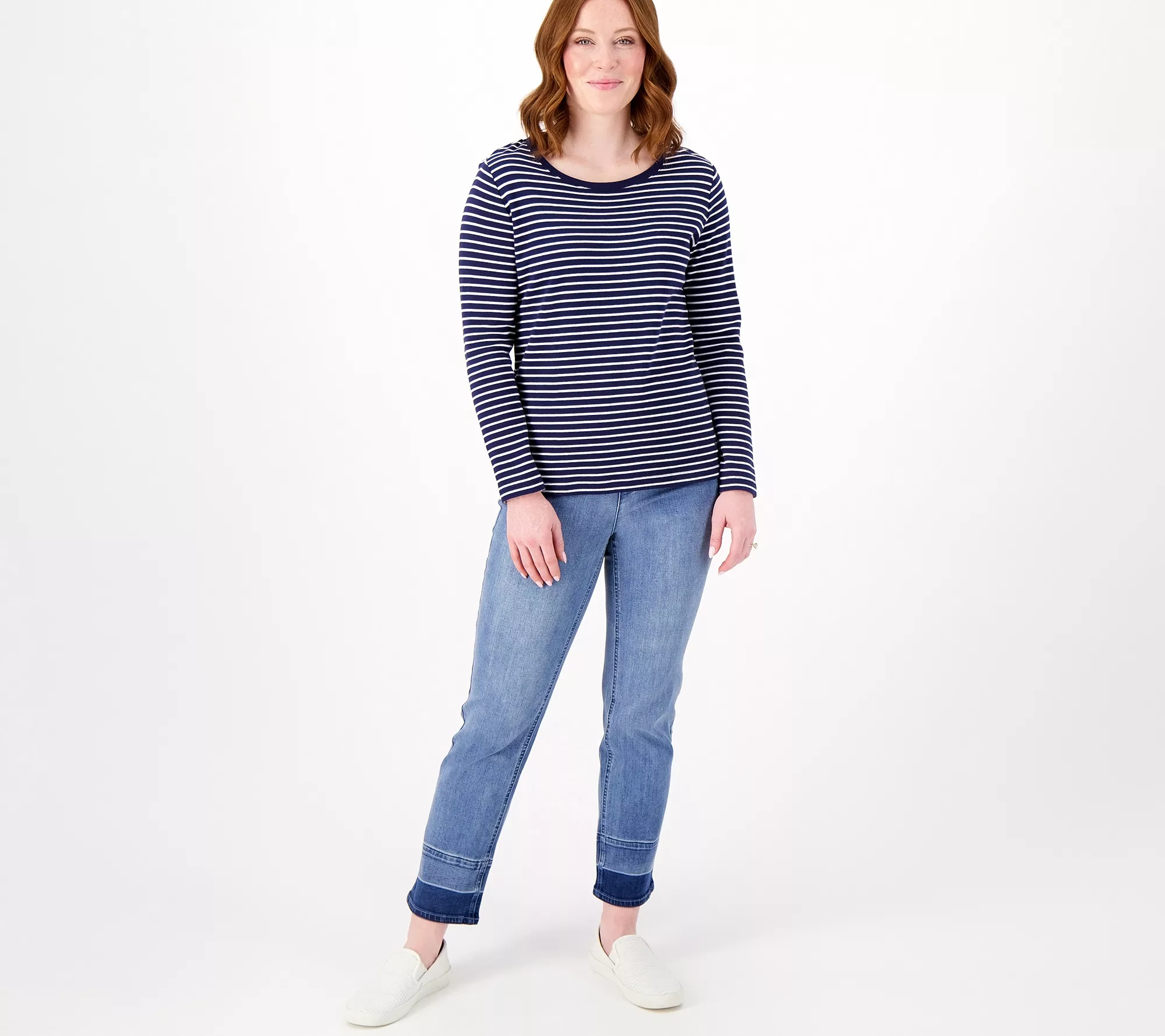 "As Is" Isaac Mizrahi Live! TallIndigo True Denim Pull On Ankle Jeans