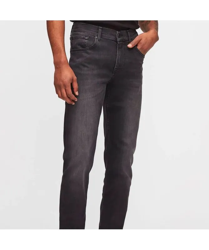 7 For All Mankind Men's Slimmy Tapered Jeans | Black - JSMXA220BC