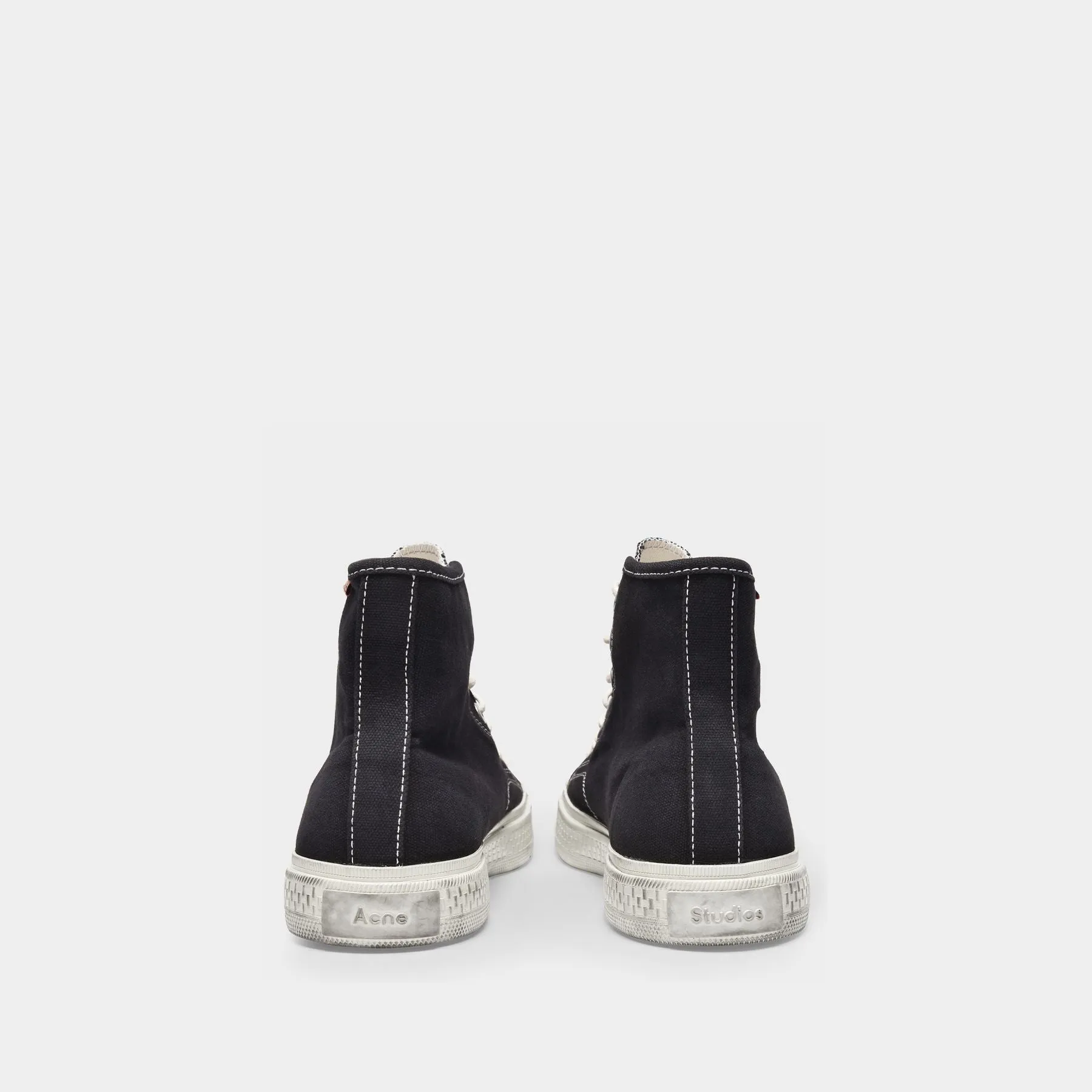 Acne Studios  Ballow High Tumbled Sneakers in Black Canvas