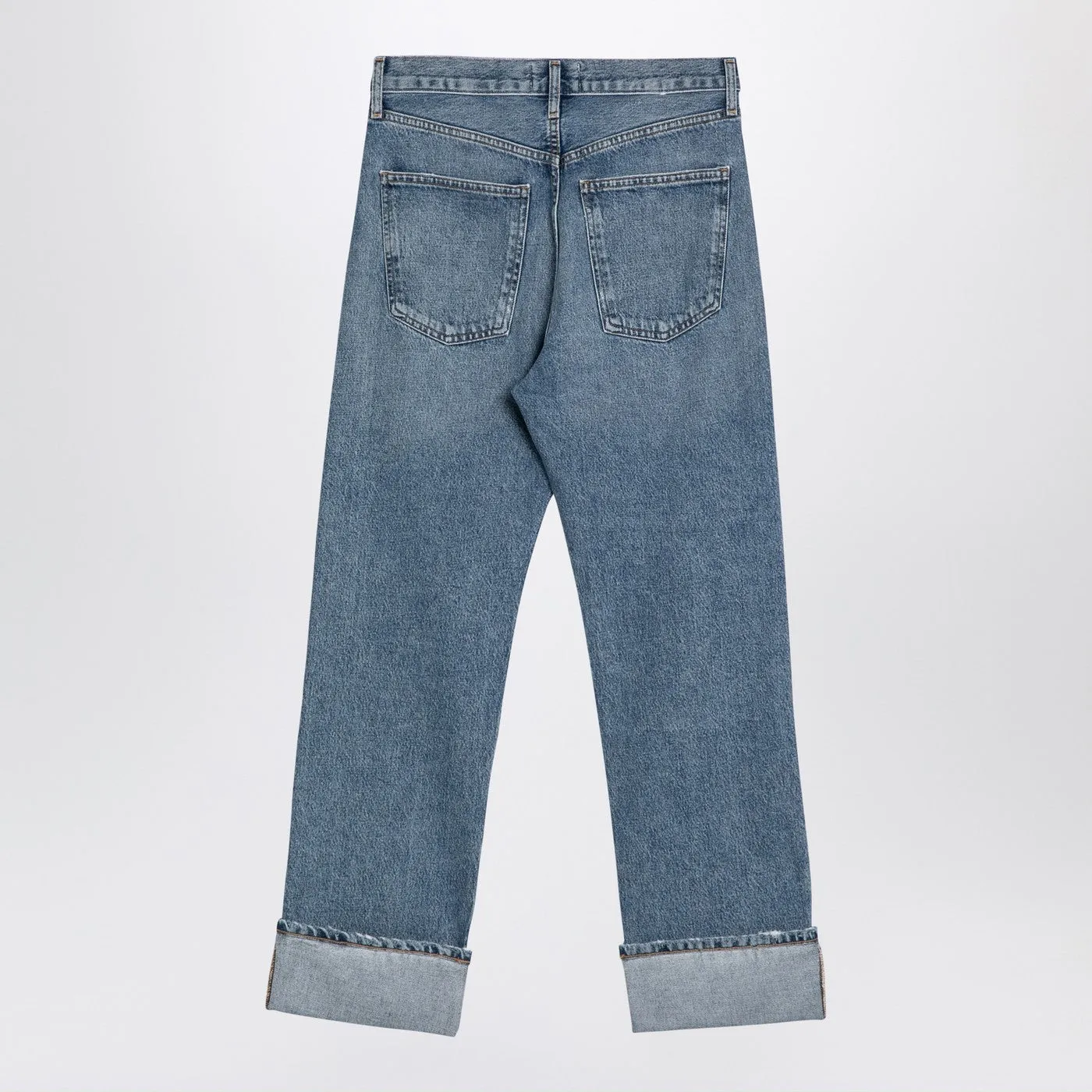 AGOLDE    Agolde Light Blue Fran Jeans In Organic Denim With Turn Ups