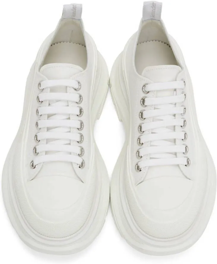 Alexander McQueen White Tread Slick Platform Low Sneakers