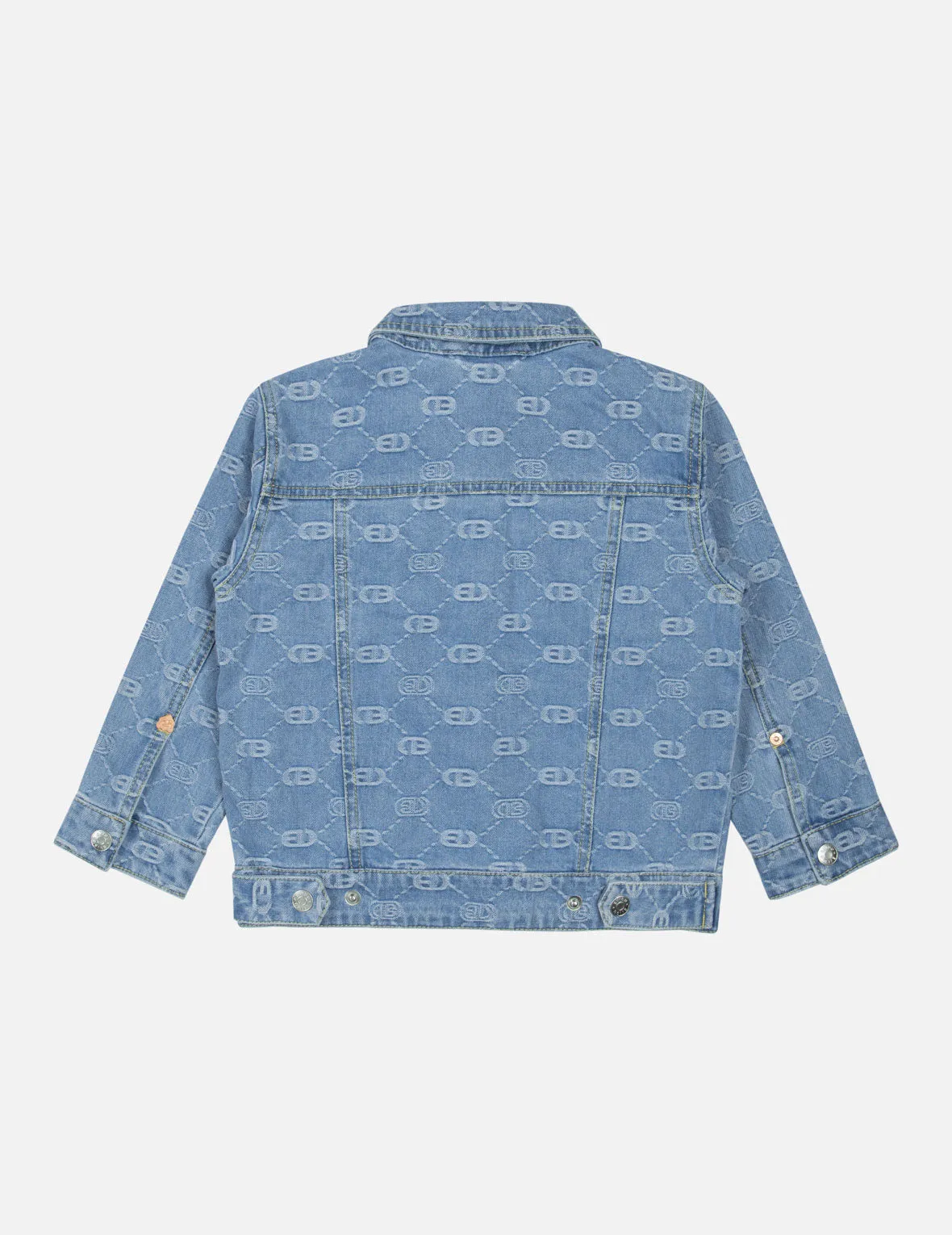 Allover Logo Jacquard and Seagull Print Regular Fit Denim Jacket