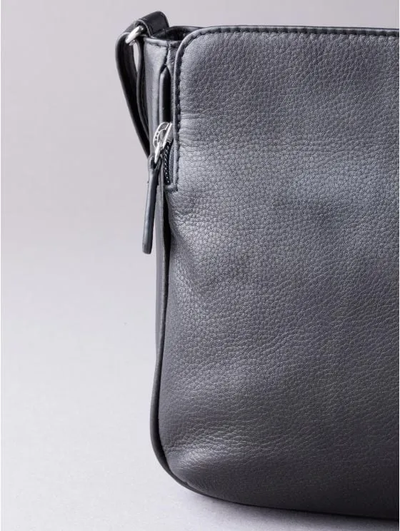 Ambleside Leather Cross Body Bag in Black