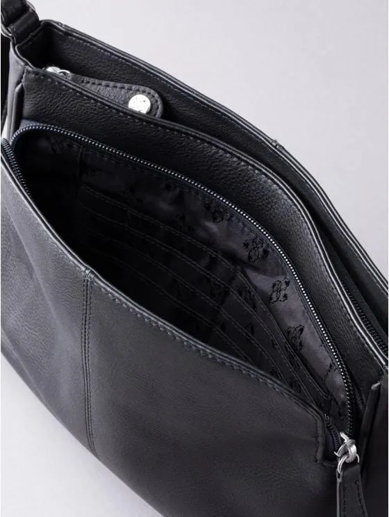 Ambleside Leather Cross Body Bag in Black