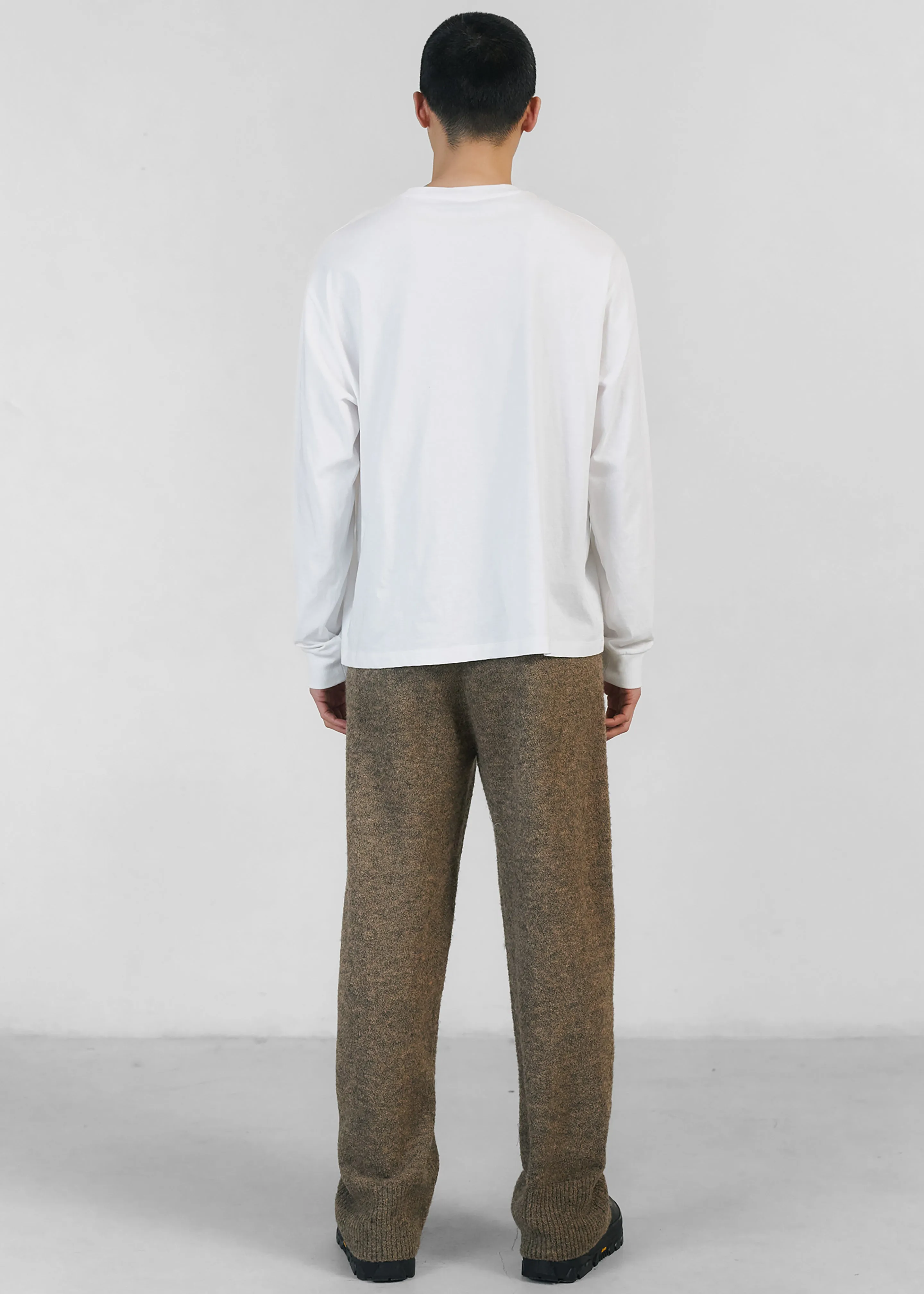 Amomento Wide Banding Knit Pants - Khaki Brown