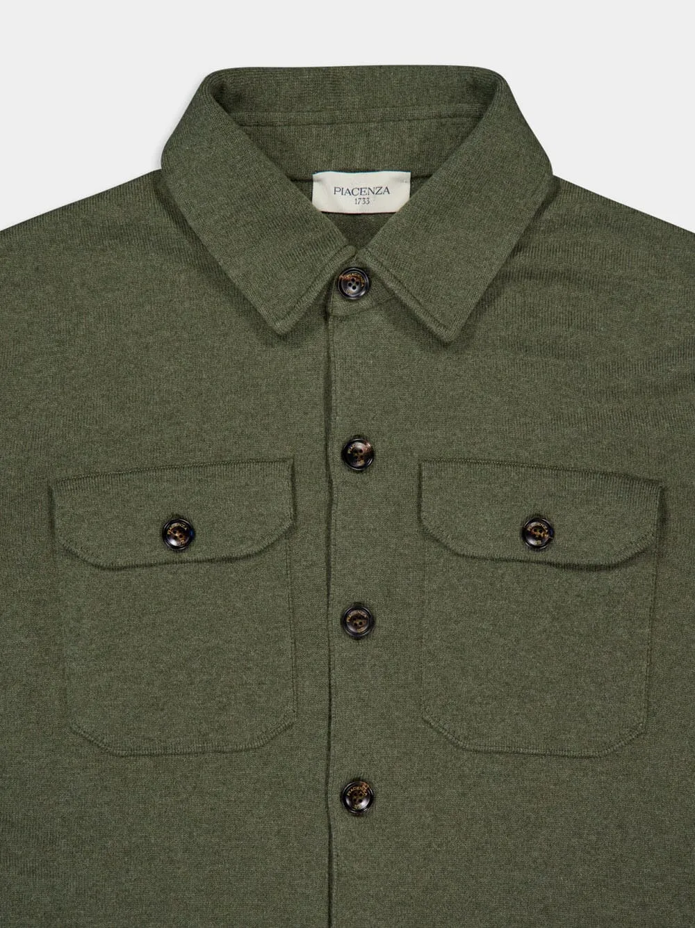 Army Green Cashmere Shirt Jacket