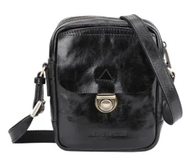 Arthur and Aston black leather cross bag \2318-04\