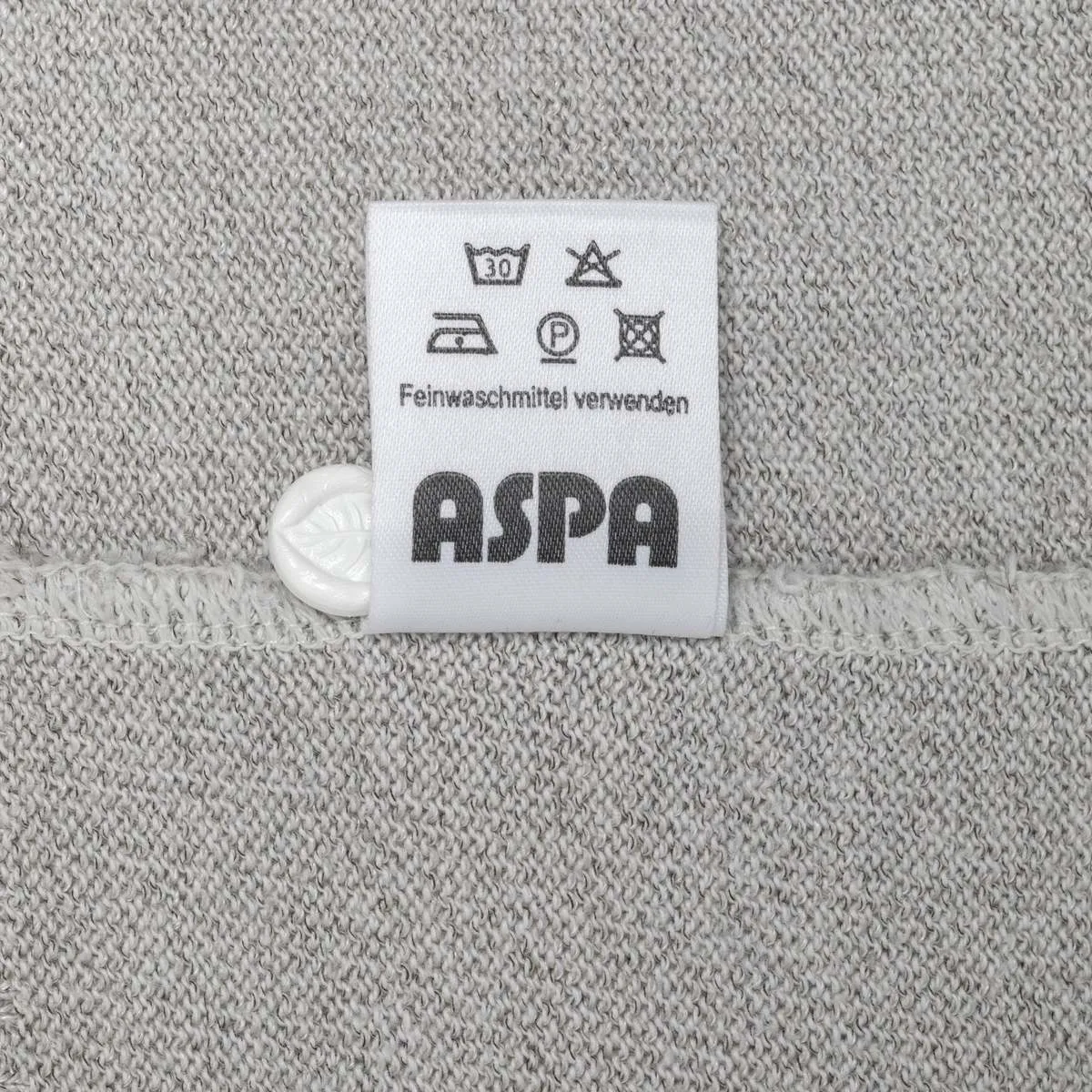 ASPA (West Germany) Moulin Rib Stitch Intarsia Scallop Henley Pullover Plaster : M