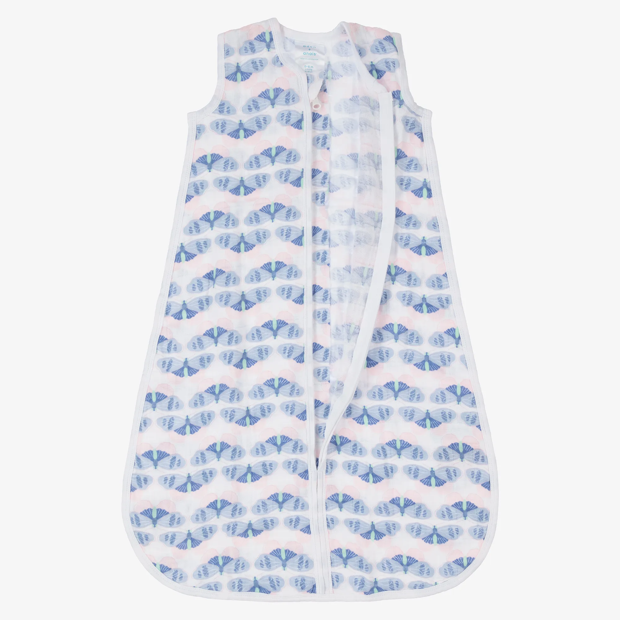 Baby Girls Blue Butterfly Sleeping Bag