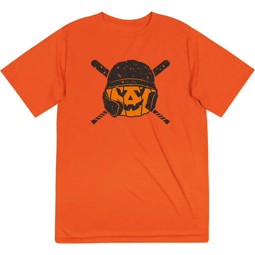 Baseball Short Sleeve Performance Tee - Helmet Pumpkin 