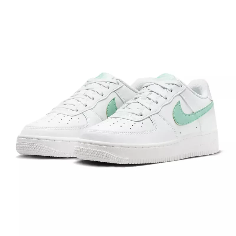 Baskets Nike Air Force 1 Junior - Blanc Et Vert - Femme