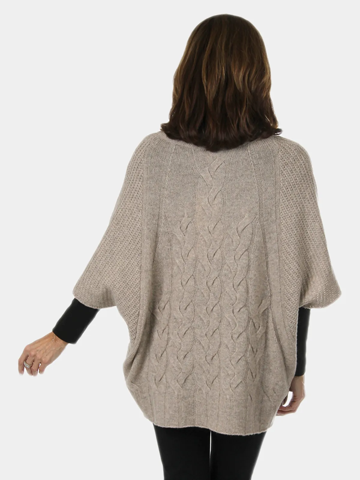 Beige Cashmere Cowl Neck Pullover | Day Furs