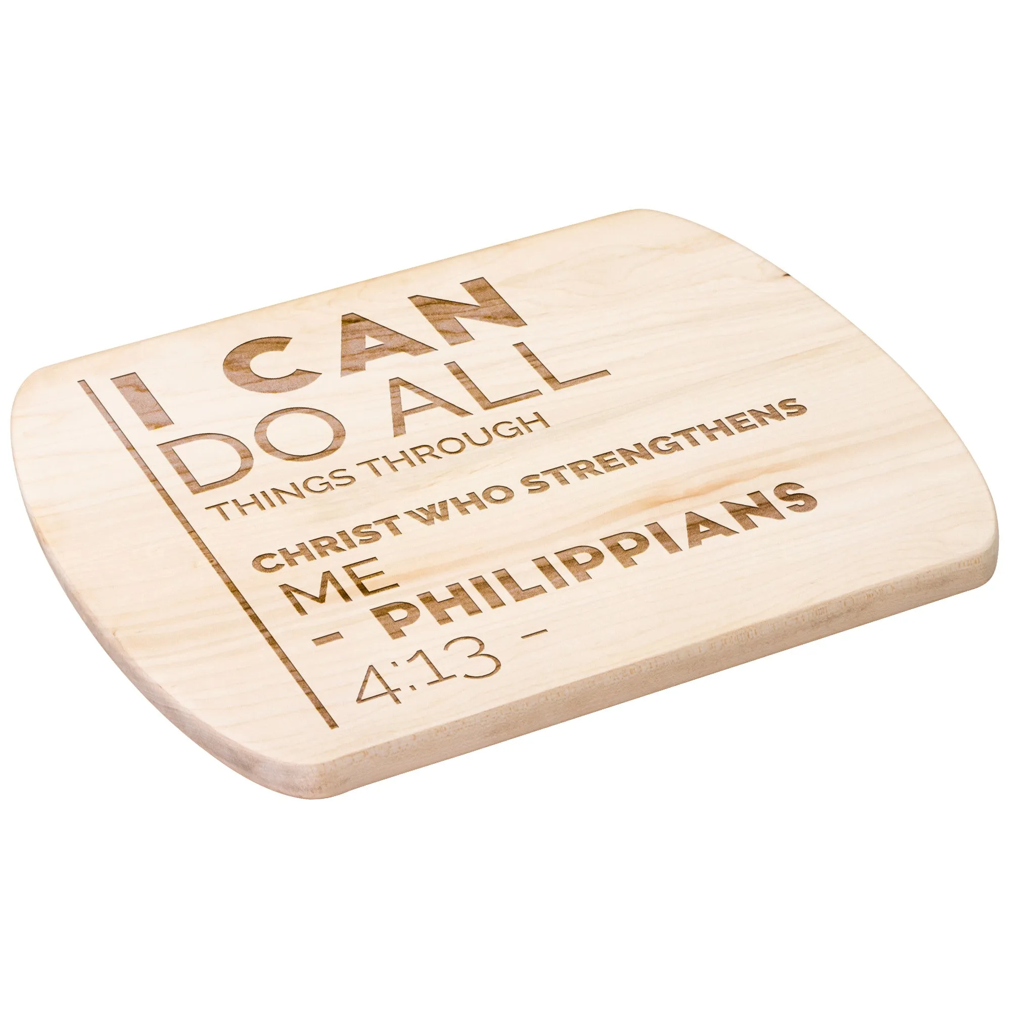 Bible Verse Hardwood Oval Cutting Board - I Can Do All Things Through Christ ~Philippians 4-13~ Design 20