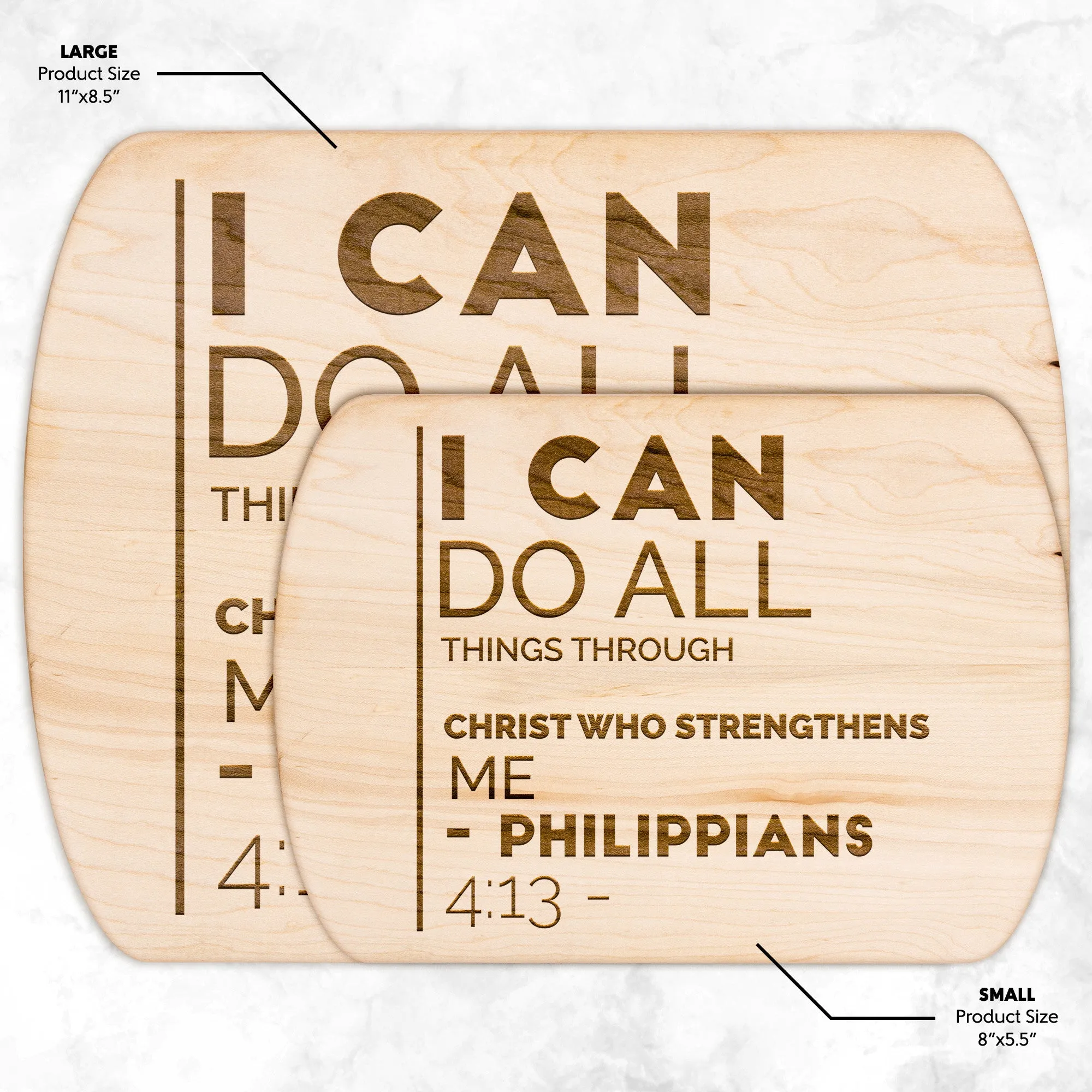 Bible Verse Hardwood Oval Cutting Board - I Can Do All Things Through Christ ~Philippians 4-13~ Design 20