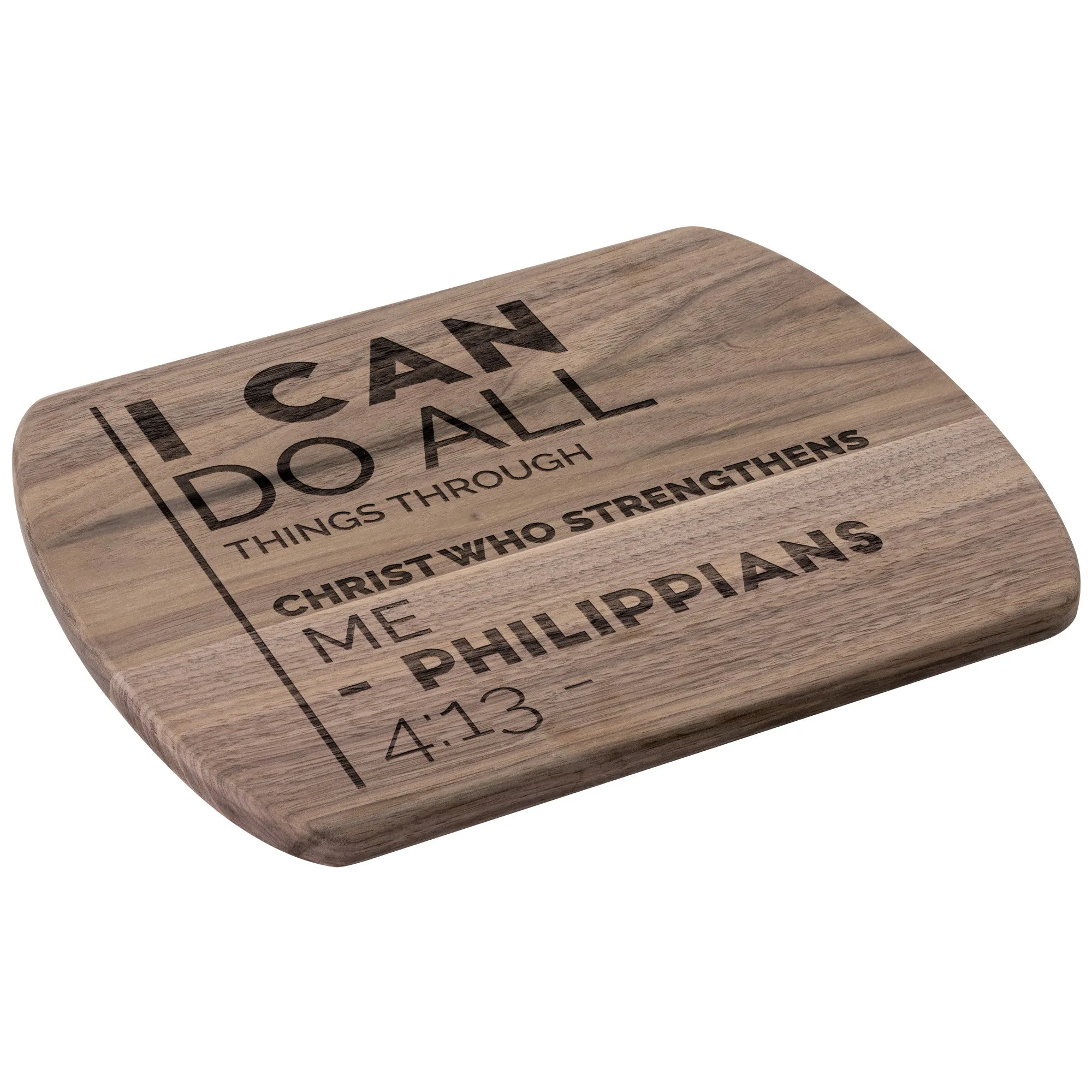 Bible Verse Hardwood Oval Cutting Board - I Can Do All Things Through Christ ~Philippians 4-13~ Design 20