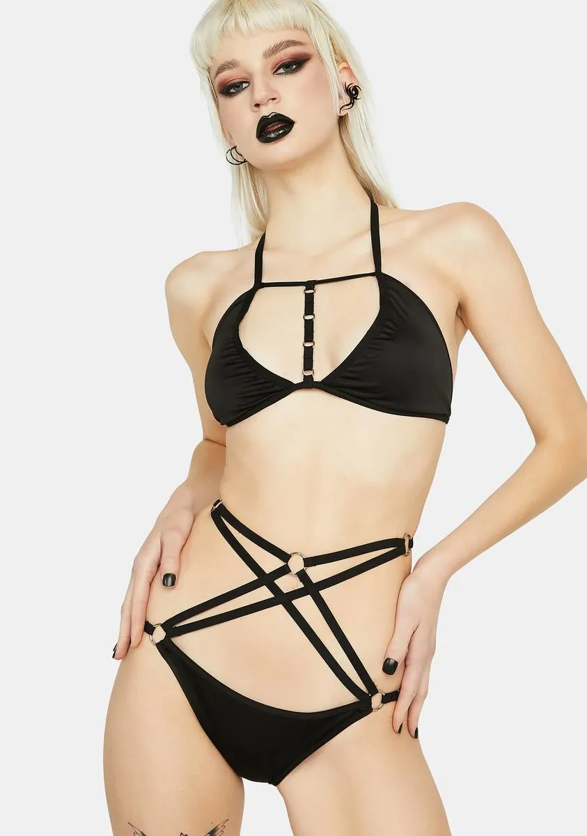 Black Strappy Bikini Set-