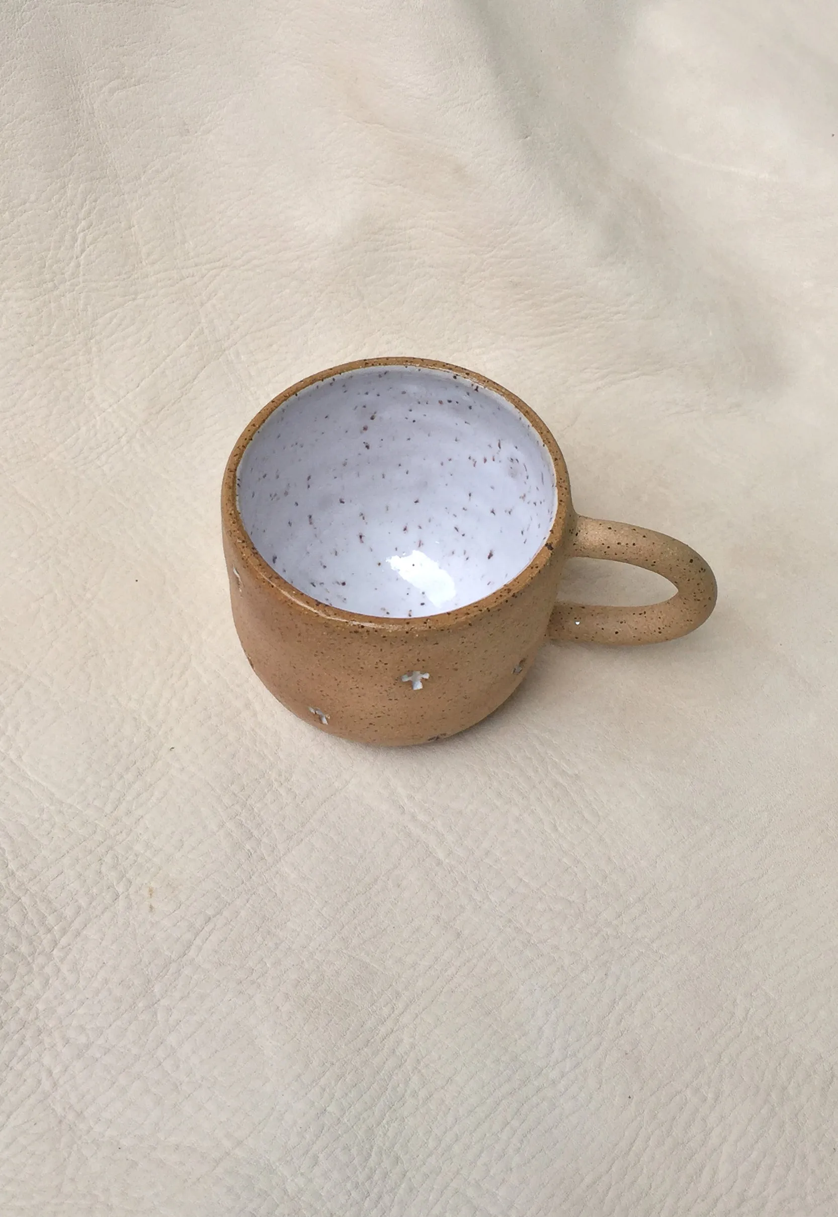 Blonde Cactus Stamped Small Speckled Mug