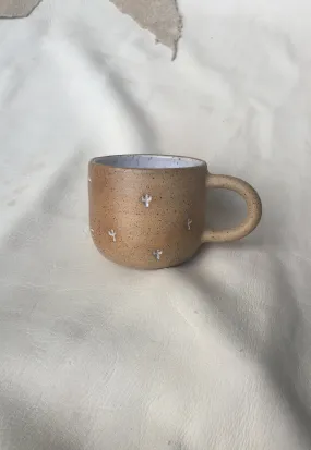 Blonde Cactus Stamped Small Speckled Mug