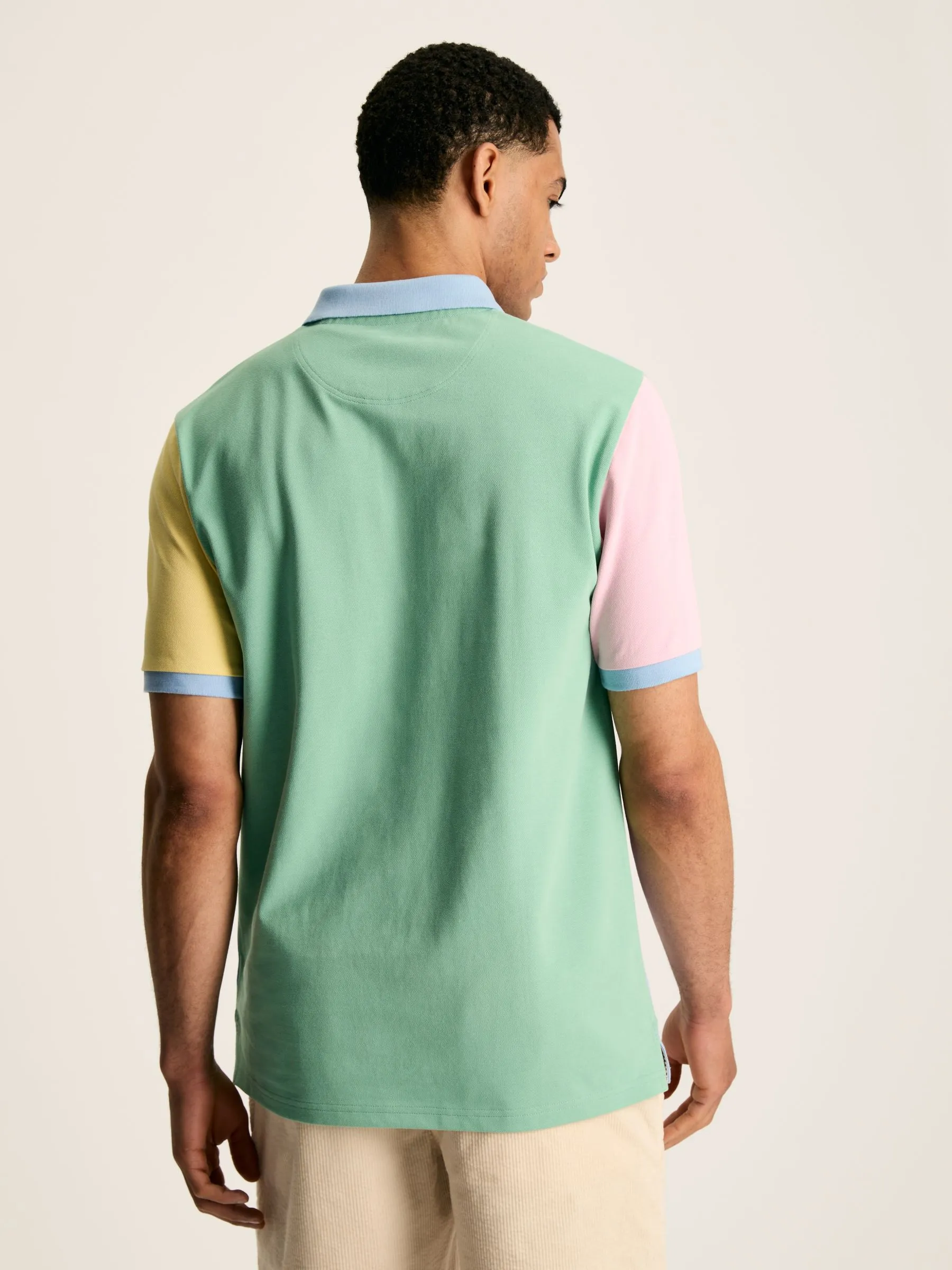 Blue Colourblock Polo Shirt