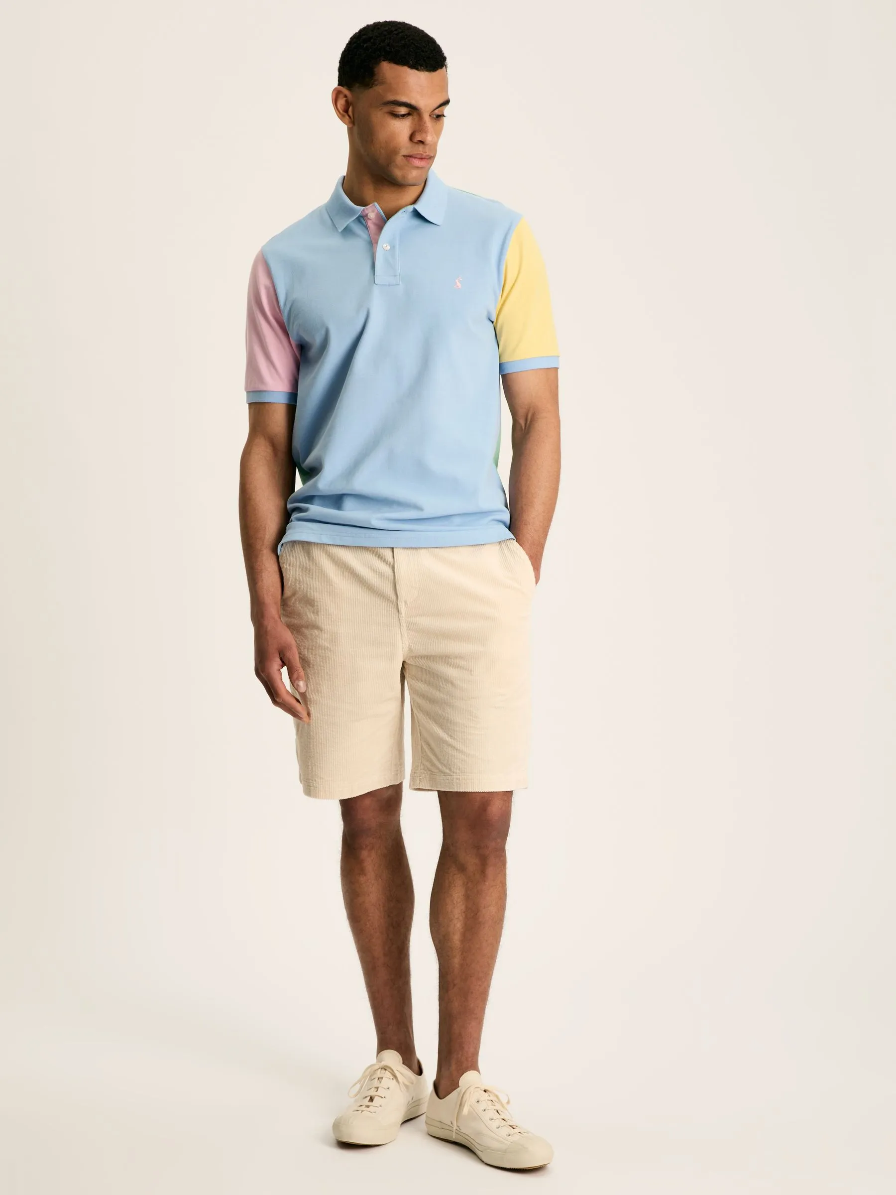 Blue Colourblock Polo Shirt