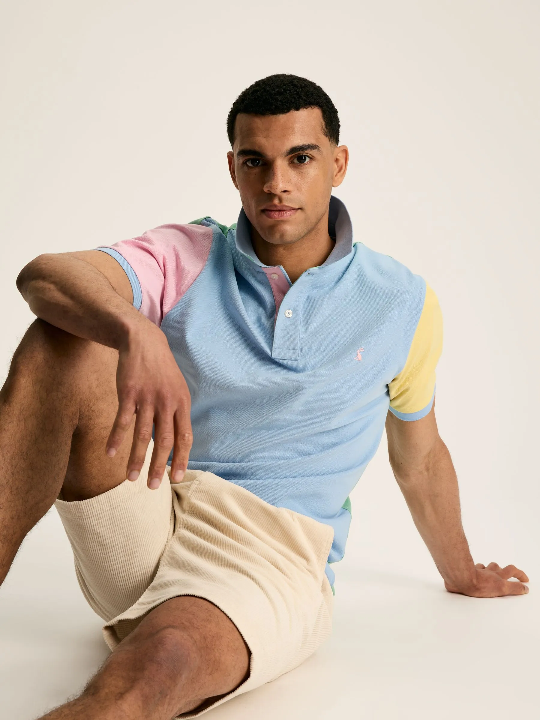 Blue Colourblock Polo Shirt