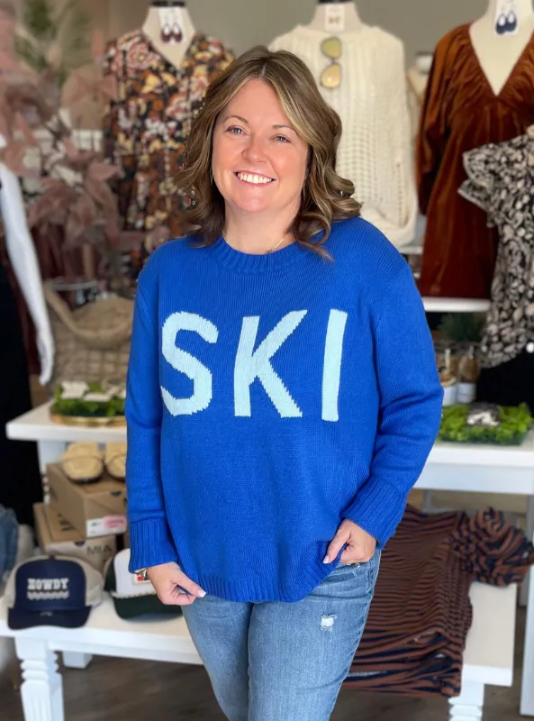 Blue Ski Knit Sweater