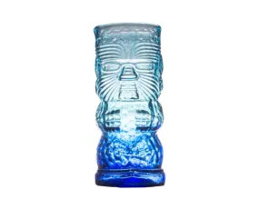 Blue Warrior Glass Tiki Mug