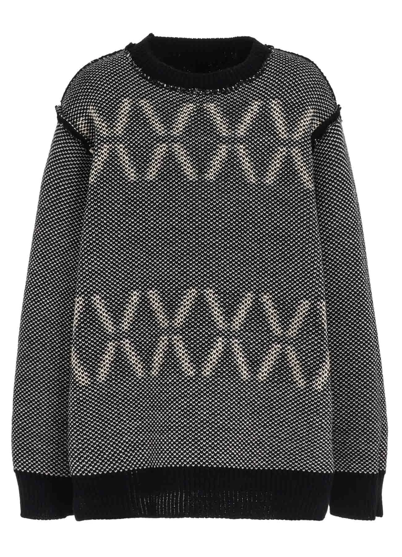 BULKY WOOL BIRDS EYE REVERSIBLE PULLOVER