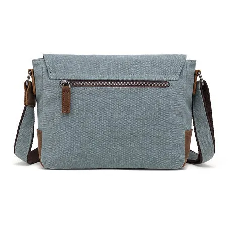 Canvas Shoulder Bag with Leather Trim