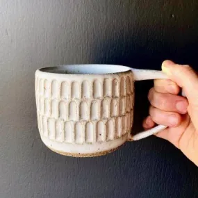 Carved Mug in White