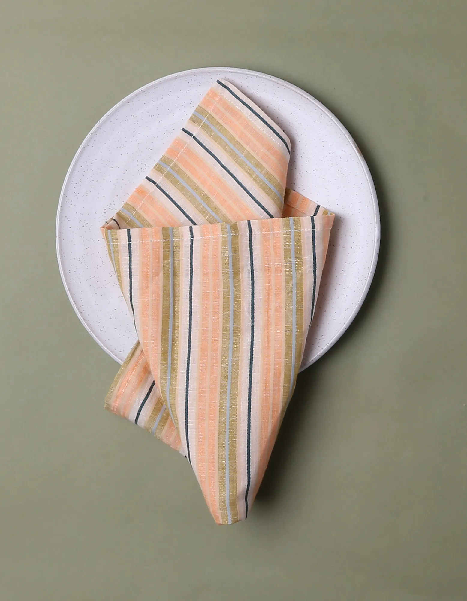 Casita Linen Napkins in Guava Peach Stripe