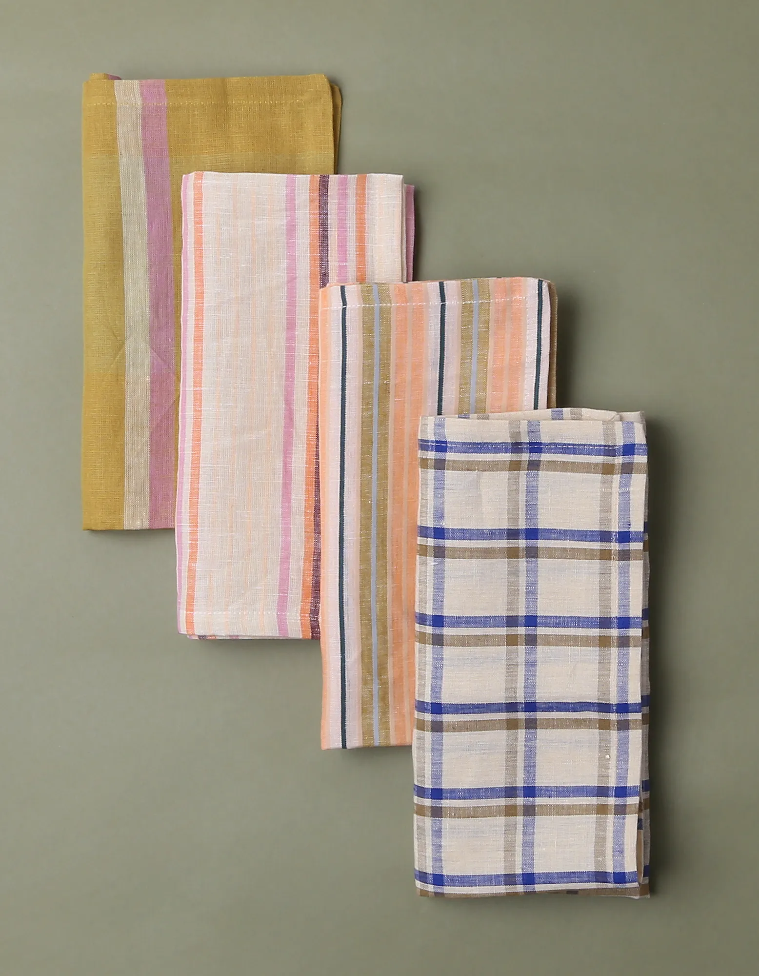 Casita Linen Napkins in Guava Peach Stripe