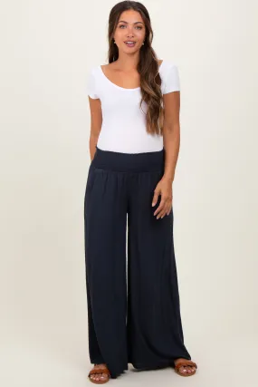 Charcoal Wide Smock Waist Maternity Pants