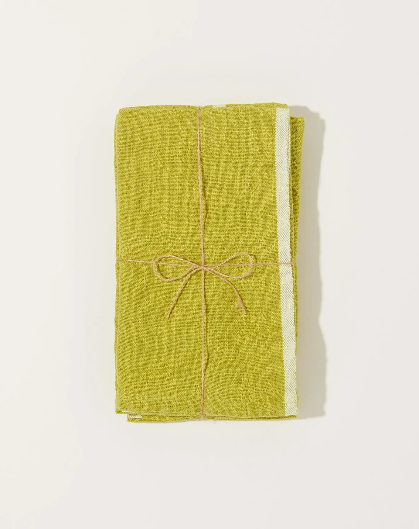 Chunky Linen Napkins in Lime, Set of 4