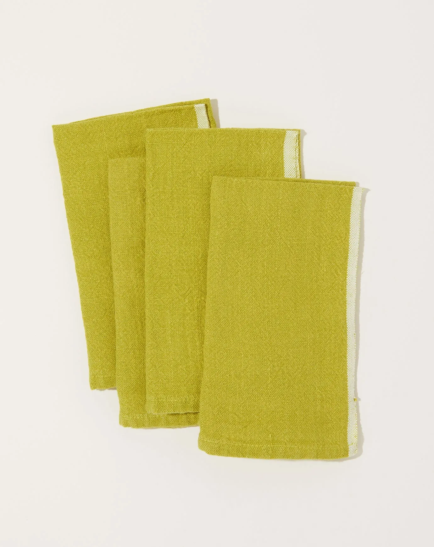 Chunky Linen Napkins in Lime, Set of 4