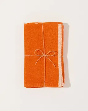 Chunky Linen Napkins in Orange, Set of 4