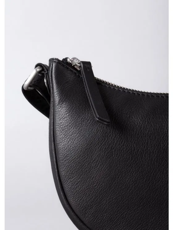 Coniston Crescent Leather Cross Body Bag in Black