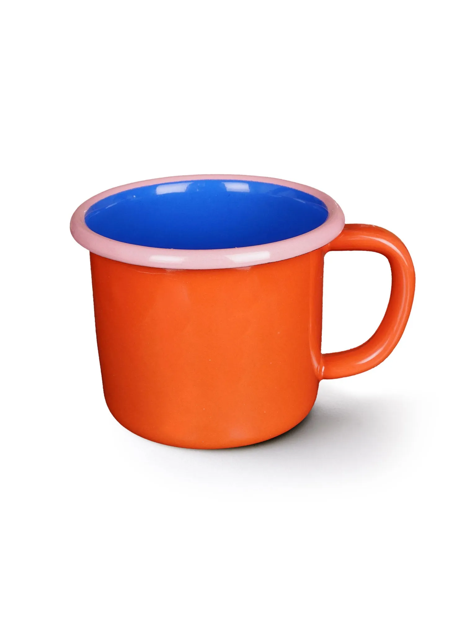 Coral & Blue Colorama Enamel Mug