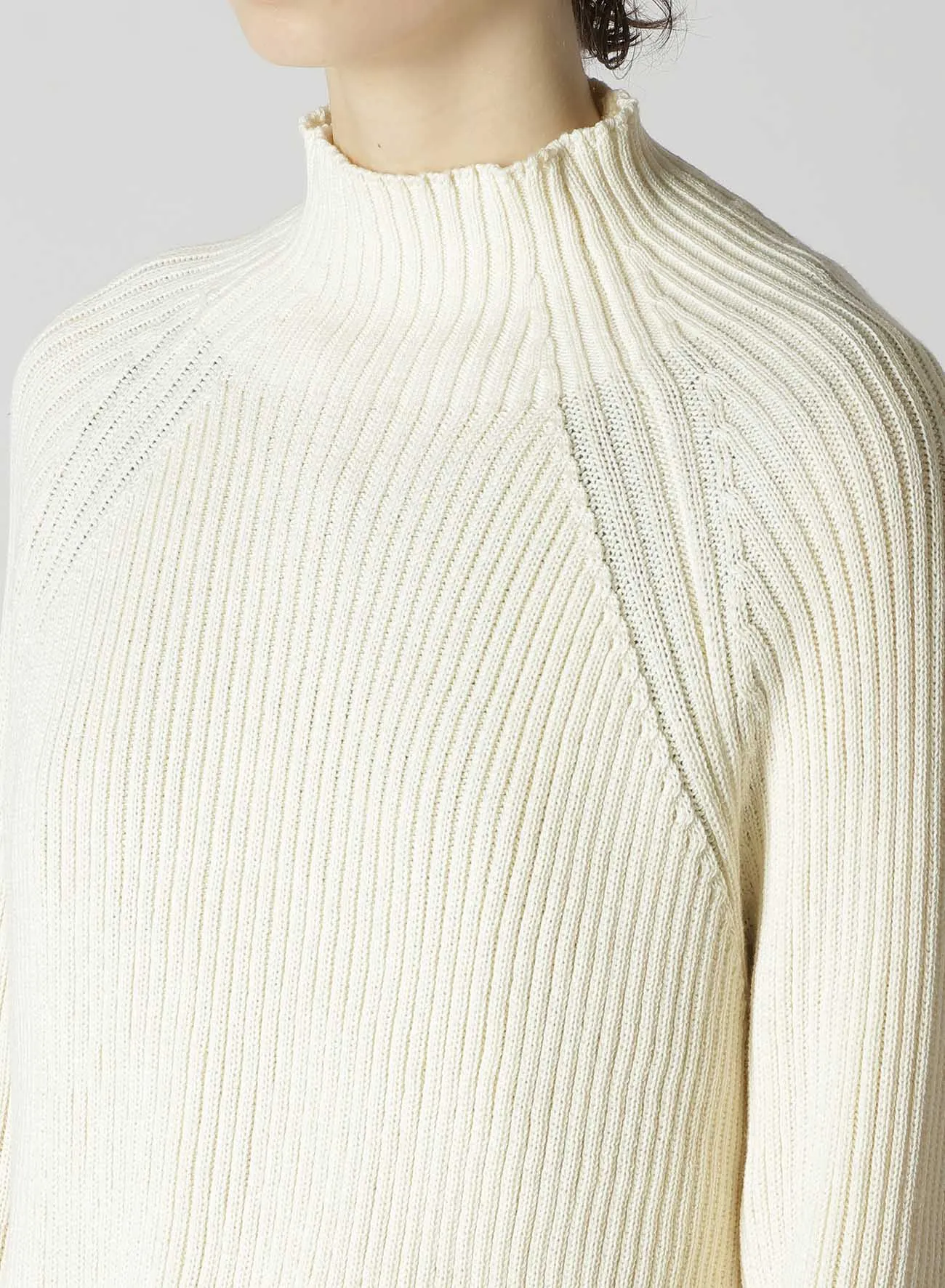 COTTON WOOL RIB SHORT PULLOVER