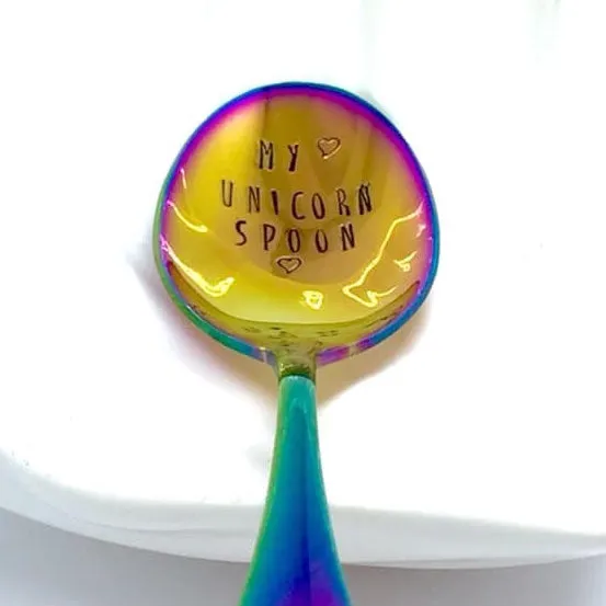 Custom Hand Stamped Unicorn Spoon