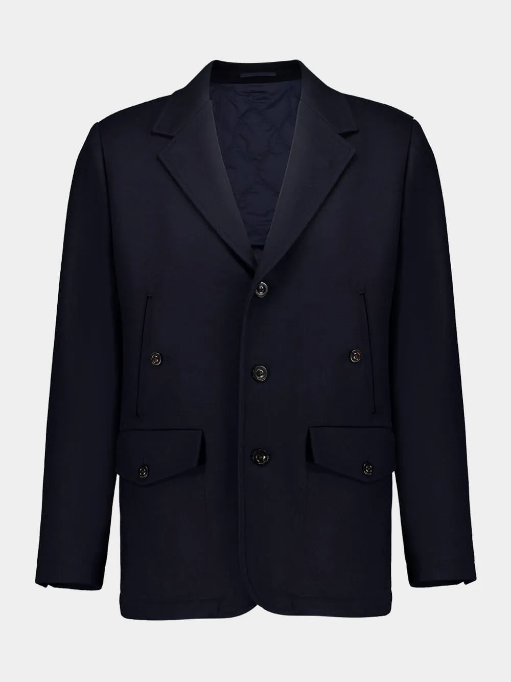 Dark Blue Virgin Wool Jacket