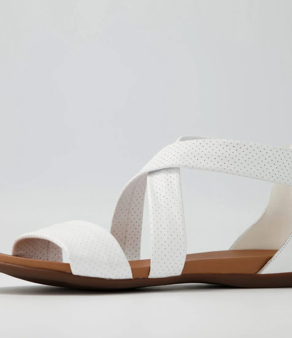 DJANGO & JULIETTE Barron White Leather Sandals