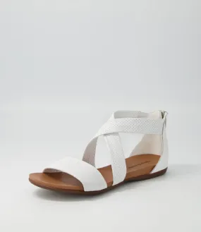 DJANGO & JULIETTE Barron White Leather Sandals