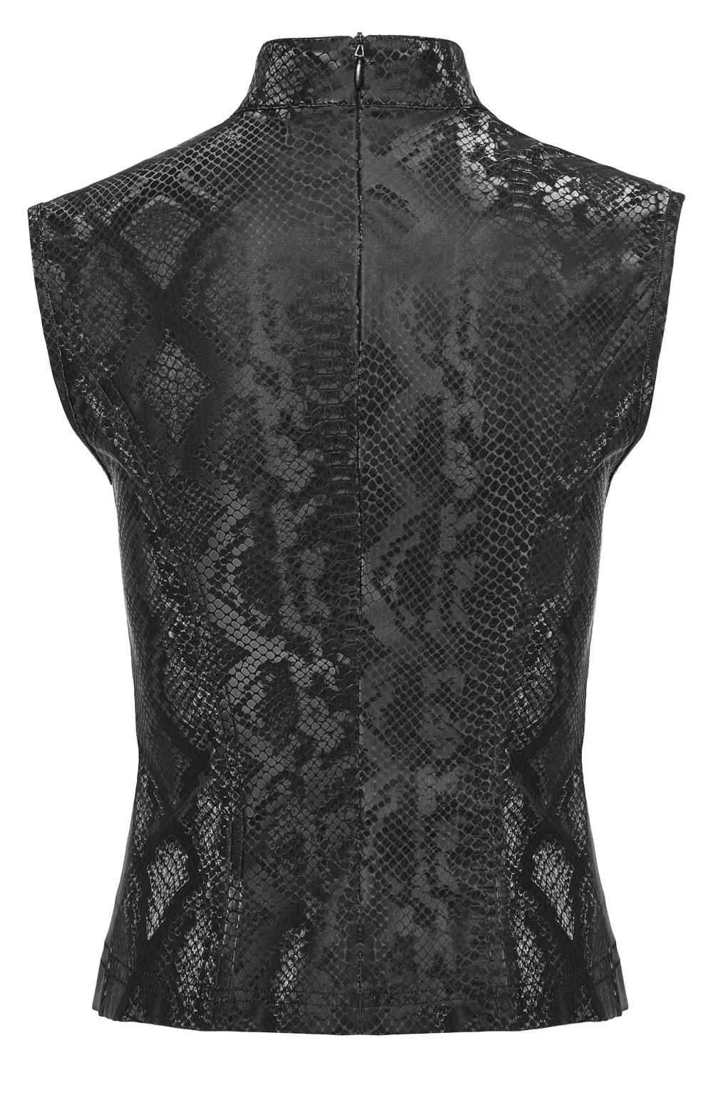 Elegant Punk Black Snake Print Sleeveless Top