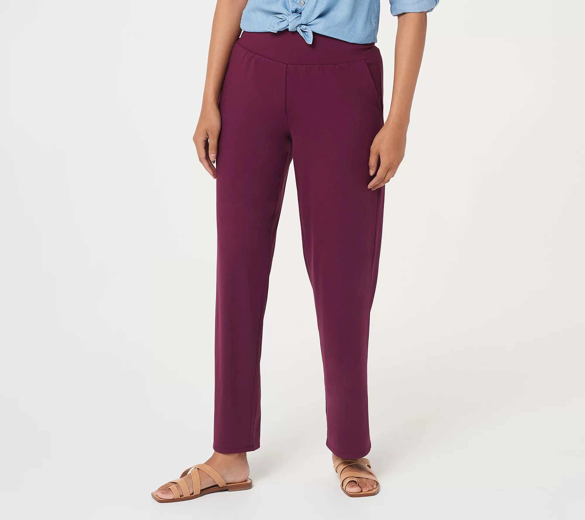 Elizabeth & Clarke Straight Leg Pants w/ WaistShape and StainTech