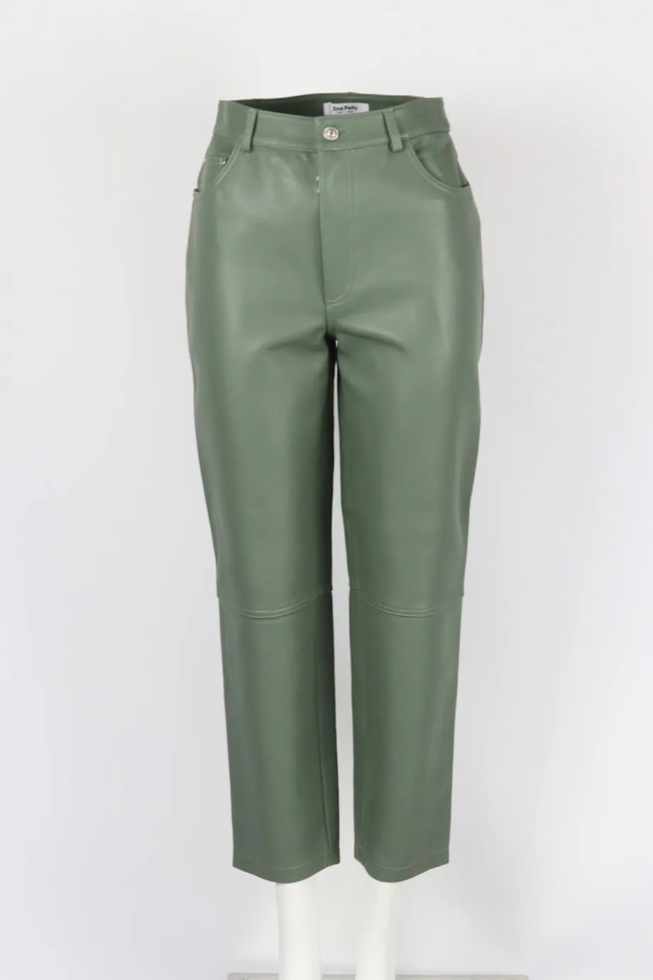 ENA PELLY LEATHER STRAIGHT LEG PANTS US 4 UK 8