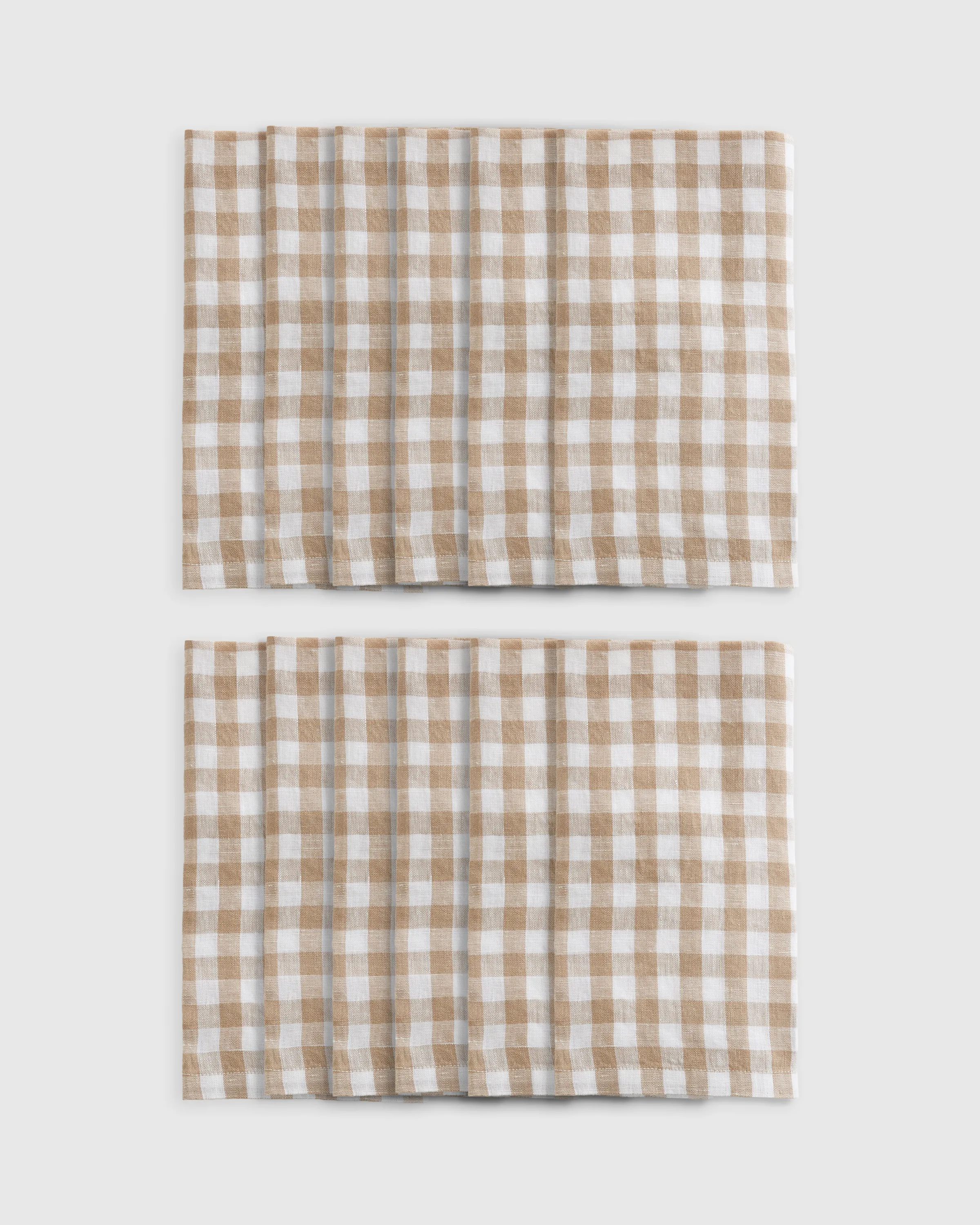 European Linen Gingham Napkins (Set of 12)