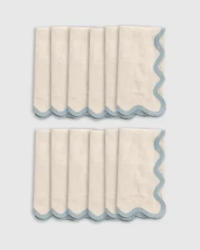 European Linen Scallop Edge Napkins (Set of 12)