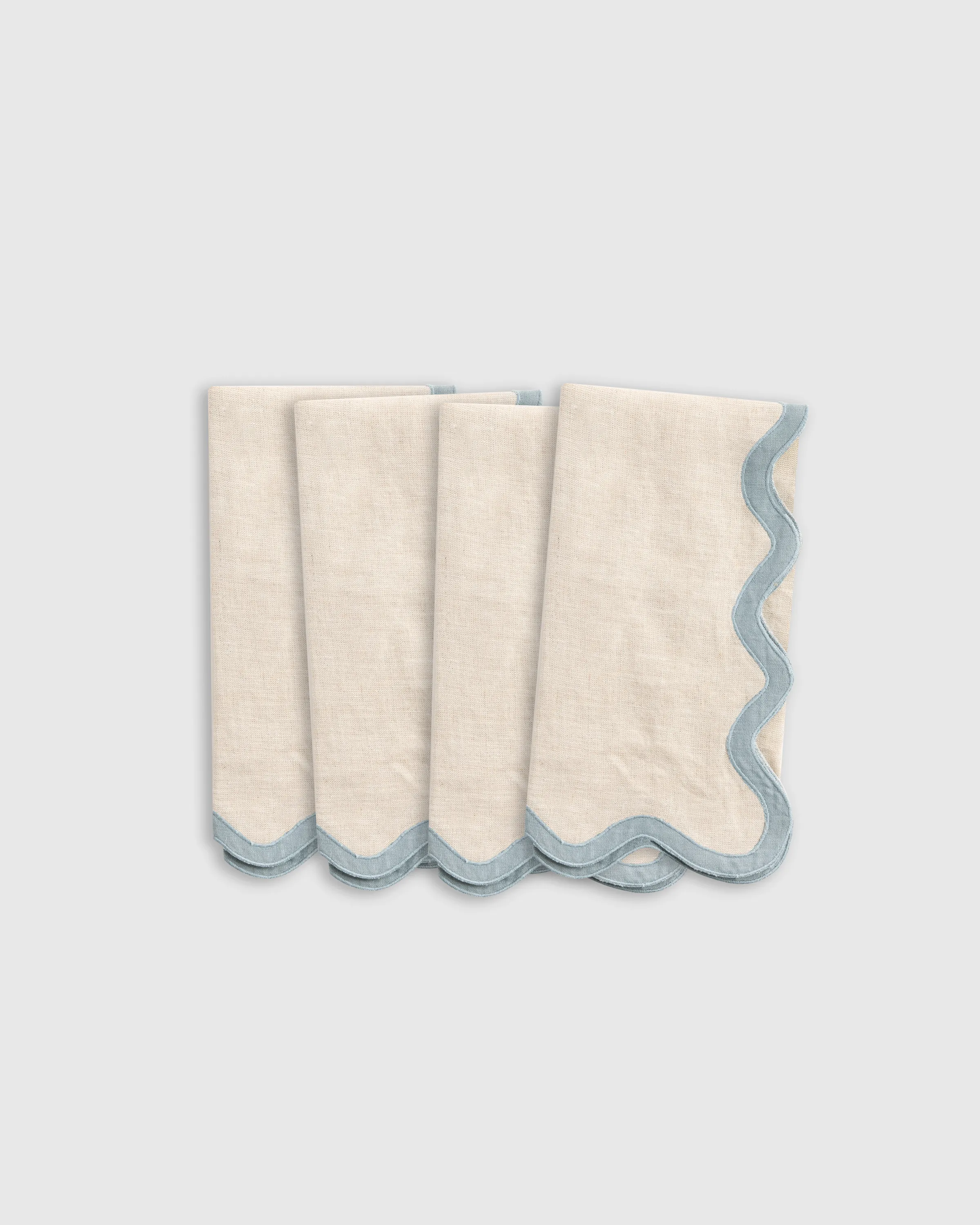 European Linen Scallop Edge Napkins (Set of 4)